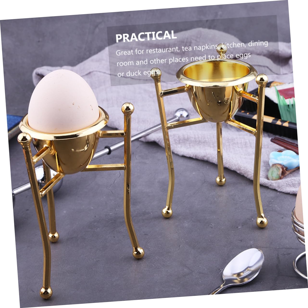 2pièces Support à Œufs Pur Triangle Doré pour Œufs Durs Et Décoration De Pâques Élégant Et Pratique pour Table Et Cuisine