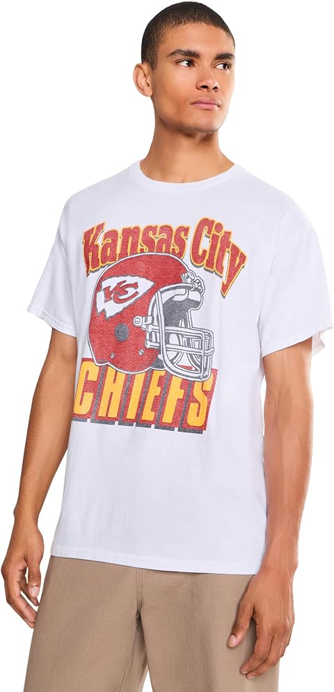 Мужская футболка Junk Food Clothing NFL Kansas City Chiefs Throwback Helmet, цвет: Белый