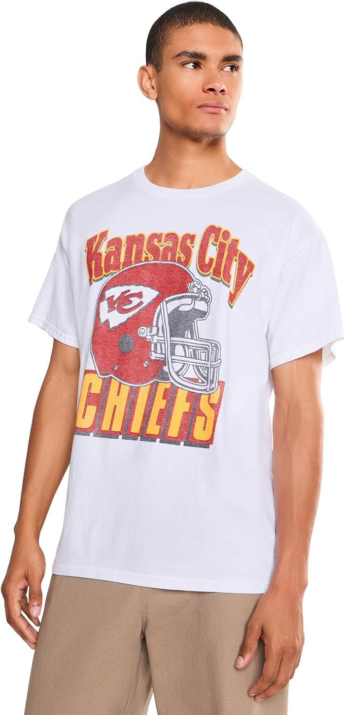 Мужская футболка Junk Food Clothing NFL Kansas City Chiefs Throwback Helmet, цвет: Белый — фото 1