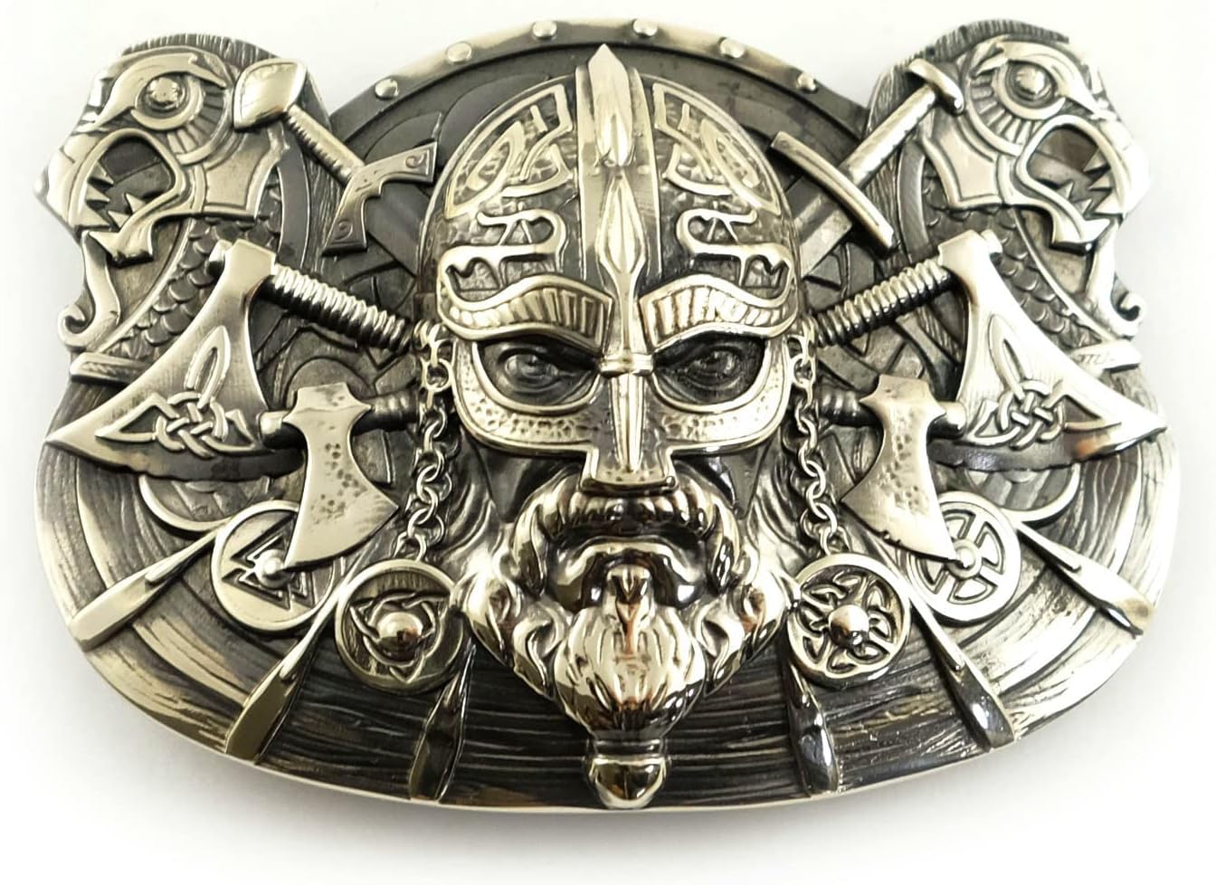 Belt buckle Viking, Handmade Scandinavian warrior military solid german silver belt buckle