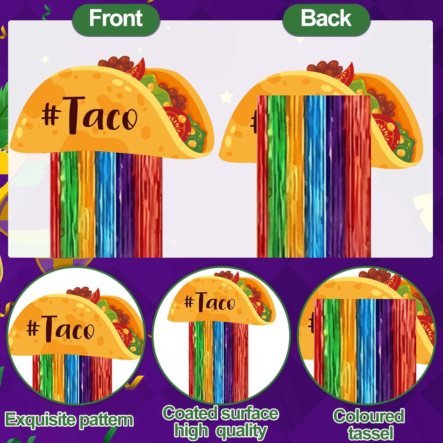 Suncalla 10 Pcs 3.3 ft Fiesta Decorations Party Favors Supplies Mexican Hanging Decoration with Tassels Mexican Yard Signs for Farmhouse Festival Cinco De Mayo Taco Party Birthday Day of the Dead