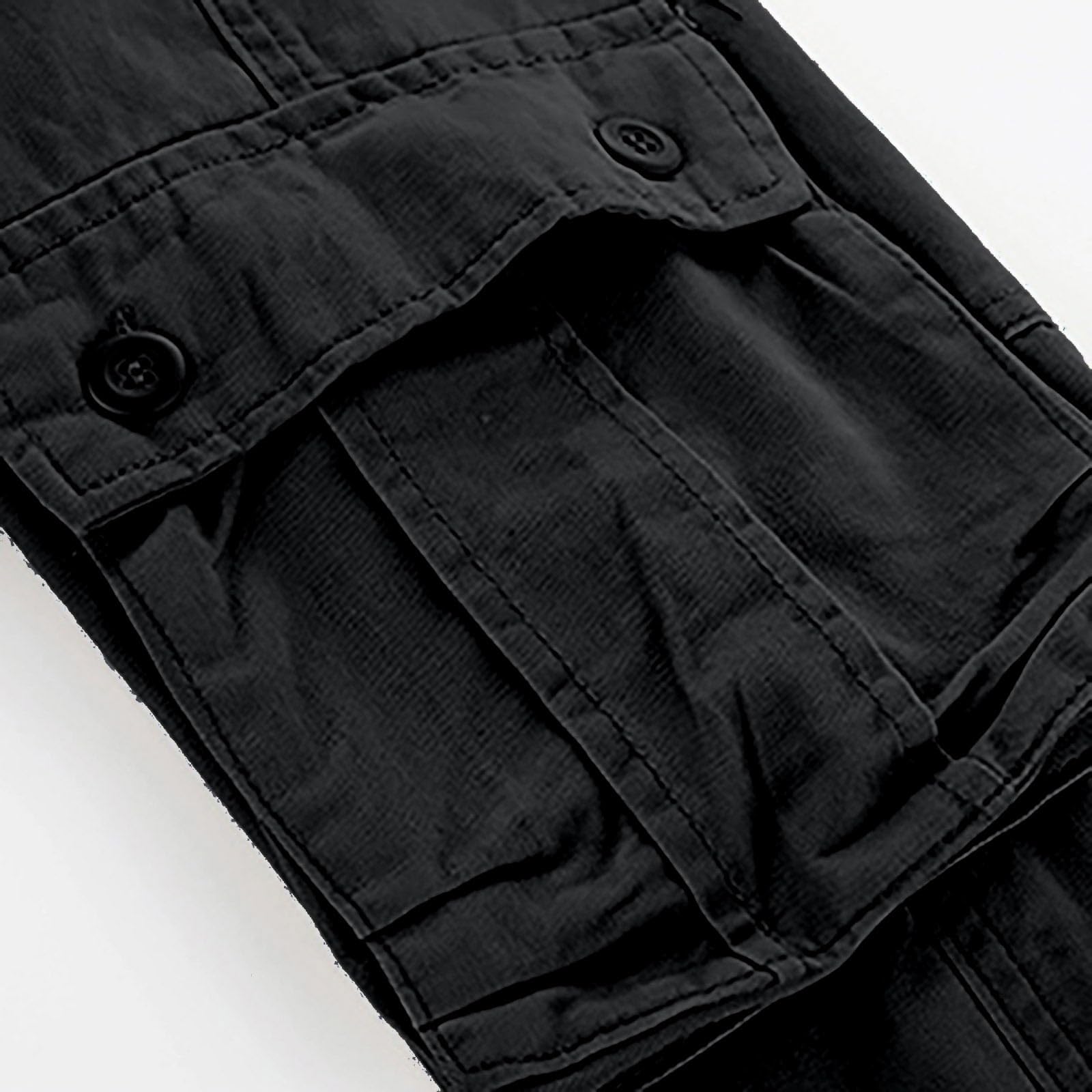 Pantalon de jogging baggy pour homme - Pantalon cargo - Pantalon de randonnée - 8 poches - Couleur unie - Confortable - Respirant - Pour l'extérieur, le quotidien, les sorties - Coton - Tendance -