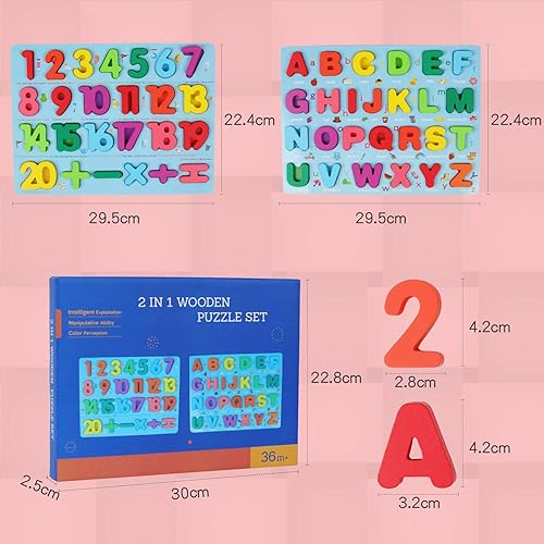 Miniatura 19 de QZMTOY Rompecabezas para niños pequeños, paquete de 10 rompecabezas de madera para niños pequeños, rompecabezas Montessori para niños de 1-3, 2-4