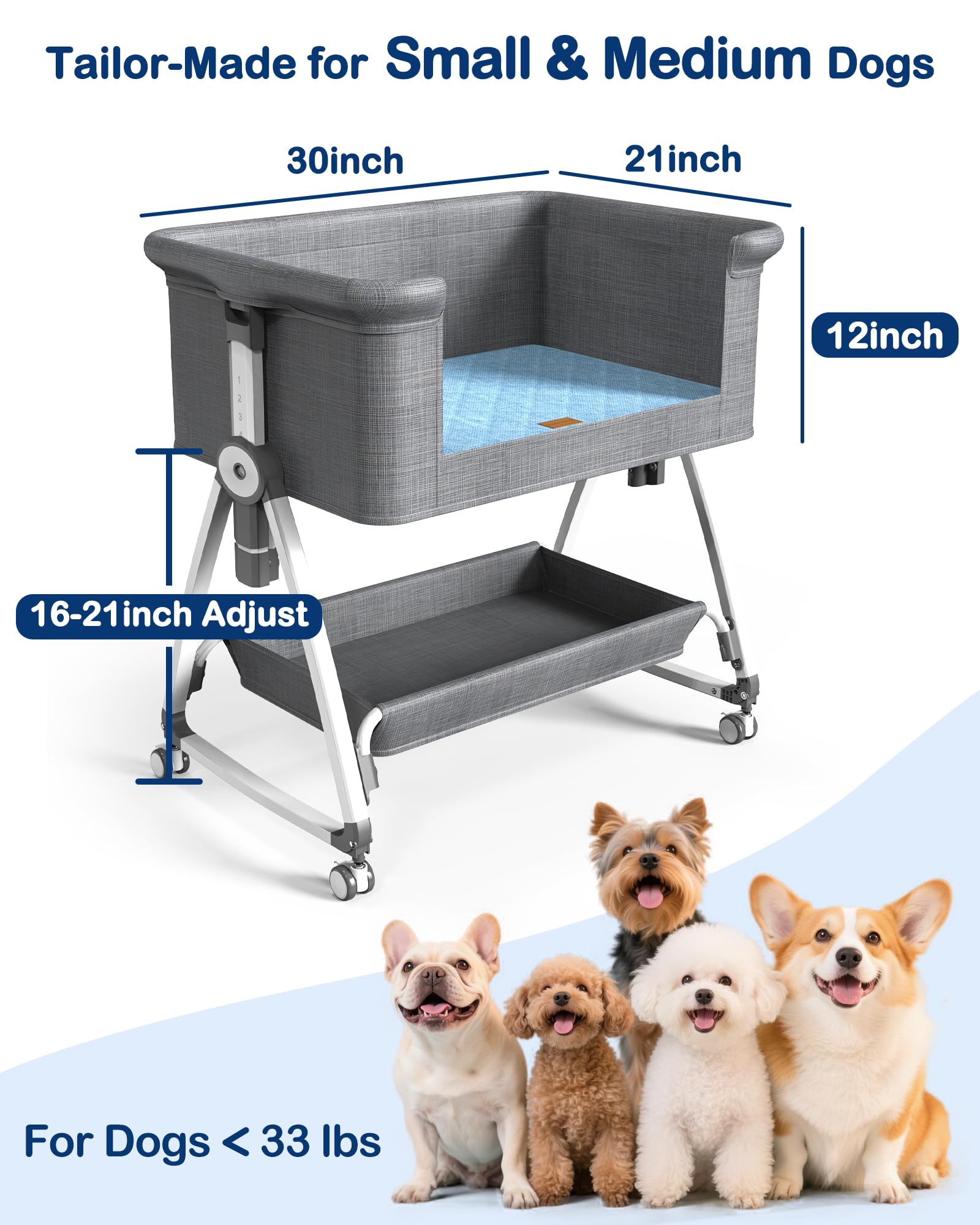 要問合わせ♥️ヨーロピアン♥️犬用アイアンベッド 犬　ネコ　ペット Amazon.co.jp: ベッドサイド犬用ベッド、6-高さ調節可能な高架猫ベッド