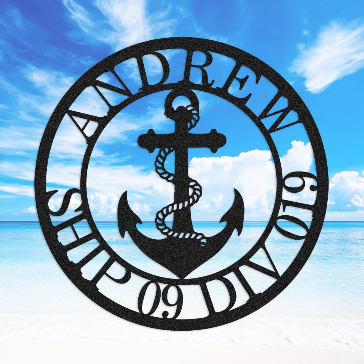 Custom Anchor Wall Decor Sign Metal Wall Art, Personalized Ocean Anchor Sign for Home Lake Beach House Decor, Customized Last Name Signage Sailing Gift Indoor Outdoor Wall Hanging Plaque