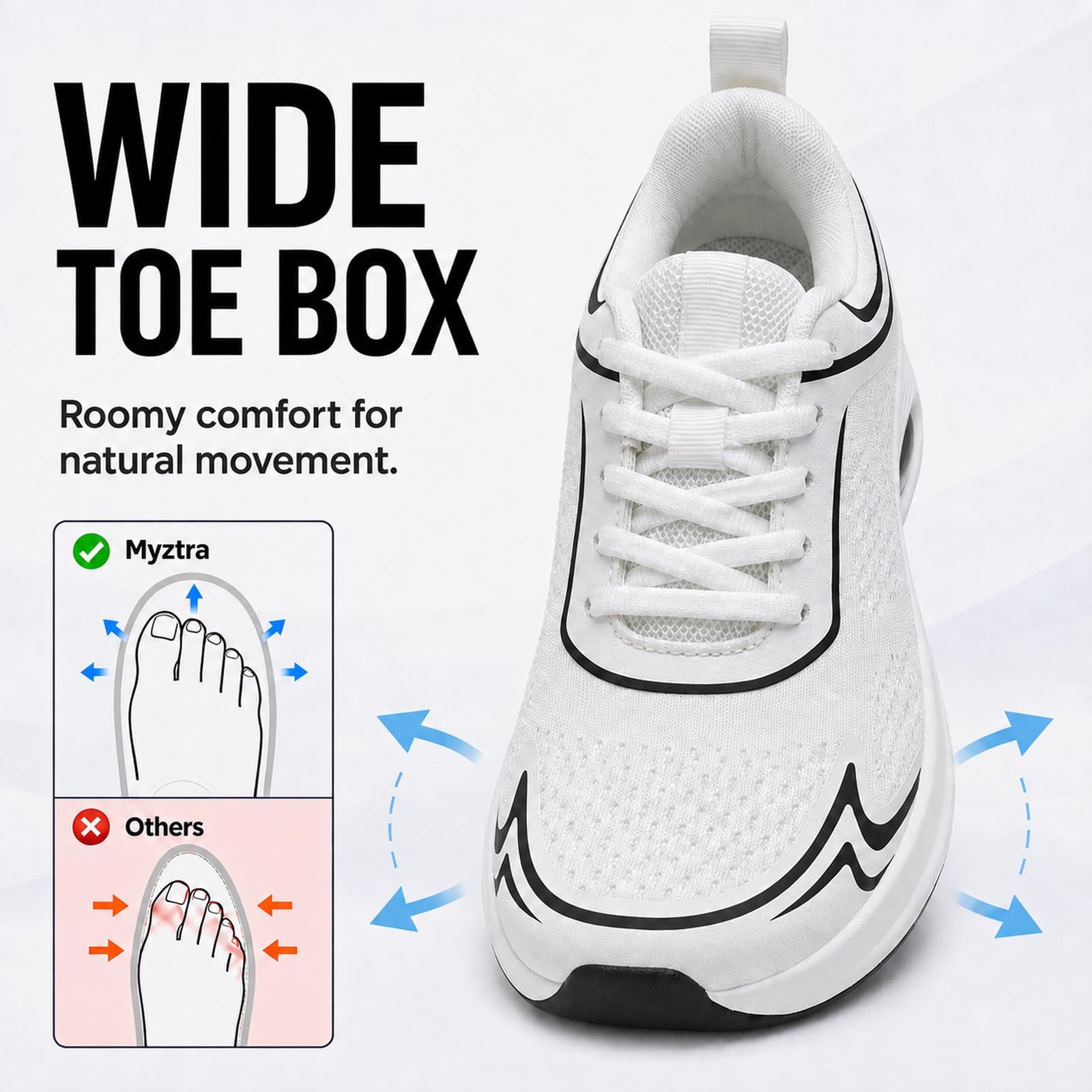Scarpe Donna Sneakers Punta spaziosa Cuscino Aria Leggere