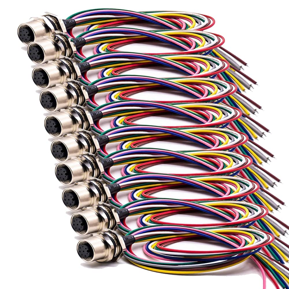 Sensor Receptacle M12 8 Pin Waterproof Connector A Coded Female Straight Back Mount Wiring 02m 13270 2 800x800