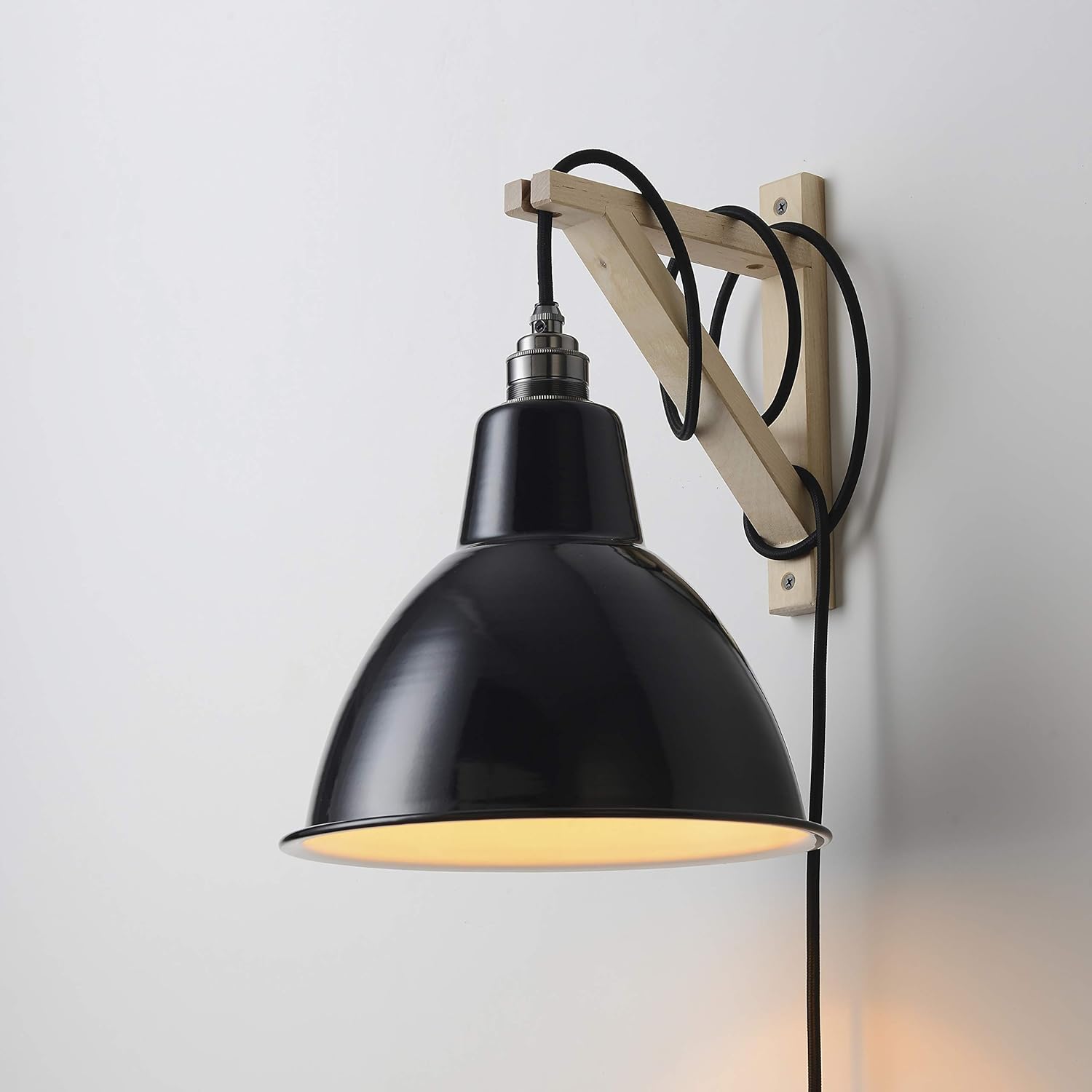 BRIGHTTIA Portable Plug-in Pendant Light with Gunmetal Black Brass Shade-Ready Socket for Apartment Decor - Plug & Play with 15Ft Cord & Plug - No Wiring Needed (BP0001-1GMP)