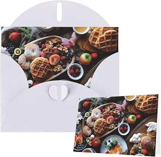 Blank Greeting Card Thinking Of You Card with Envelopes Beautiful Breakfast Blank Cards 4x6 Inch Wife Mother Sister Birthday Note Cards for Wedding Congratulations Sympathy Note Tag