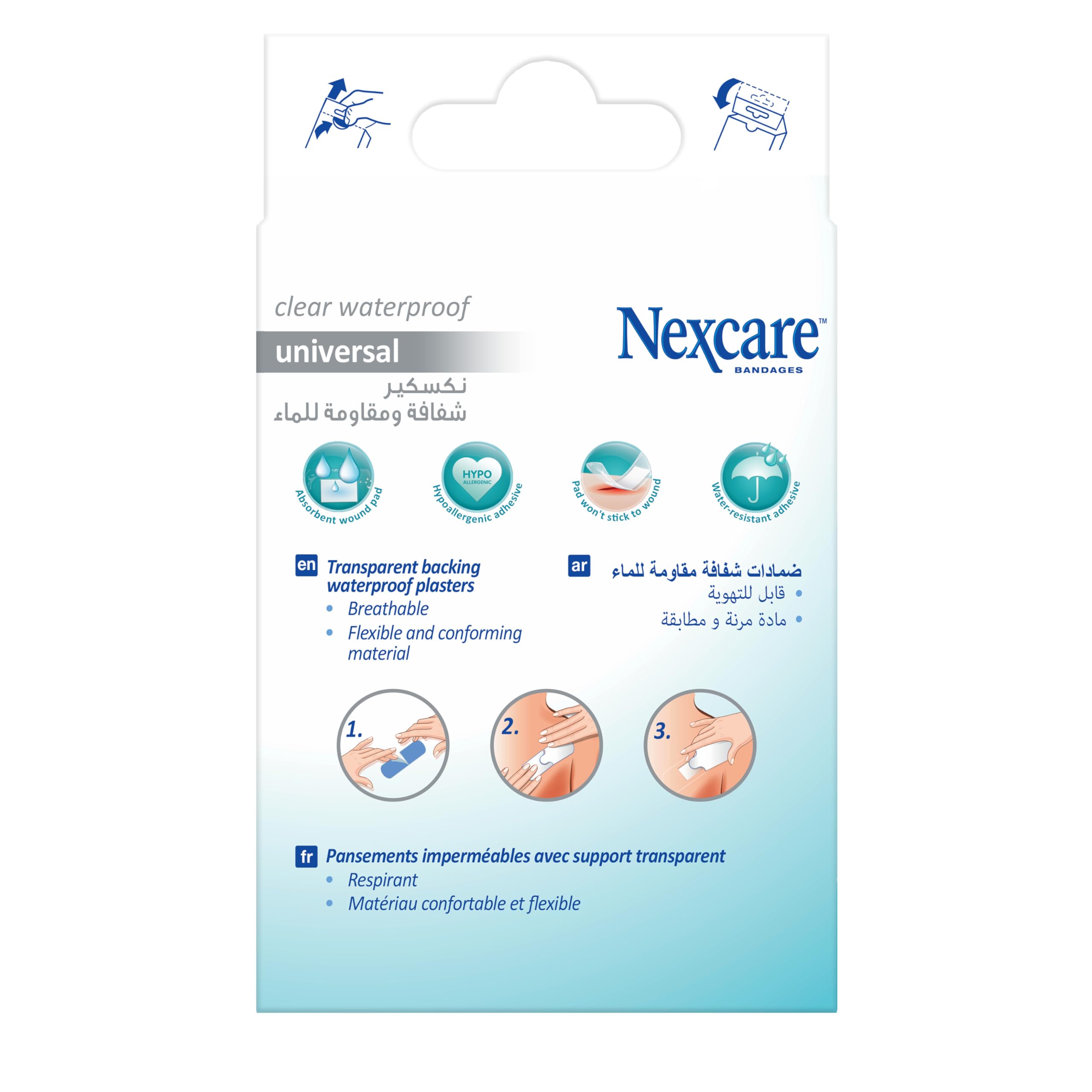 Nexcare Clear Waterproof Bandages CWP-20 by 3M Pack of 20, Thin Transparent Waterproof Plasters in One Everyday Size, Discreet Breathable Dressings that Blend with Skin and Stay Dry in the Shower