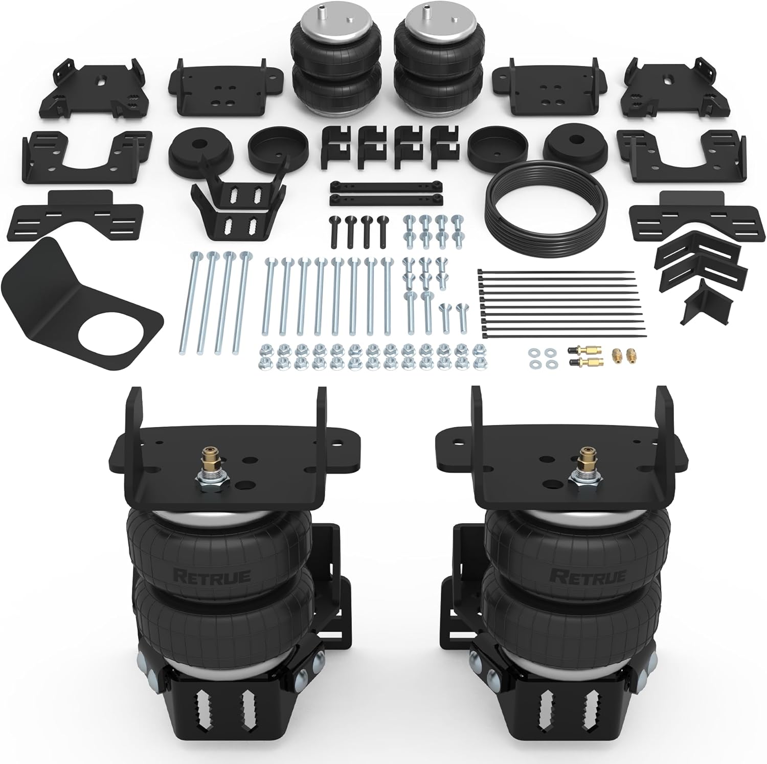 RETRUE Rear Air Bags Suspension Kit for 2017-2025 F250 F350 F450 Truck Towing, 5000 Lbs of Load Leveling Capacity, Replacement for Firestone 2625 Ride Rite Airbags for Trucks Rear Suspension