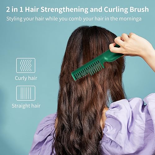 Miniatura 2 de Cepillo alisador de cabello  Cepillo alisador iónico mejorado, cepillo alisador recargable inalámbrico USB con peine de calor móvil para el salón