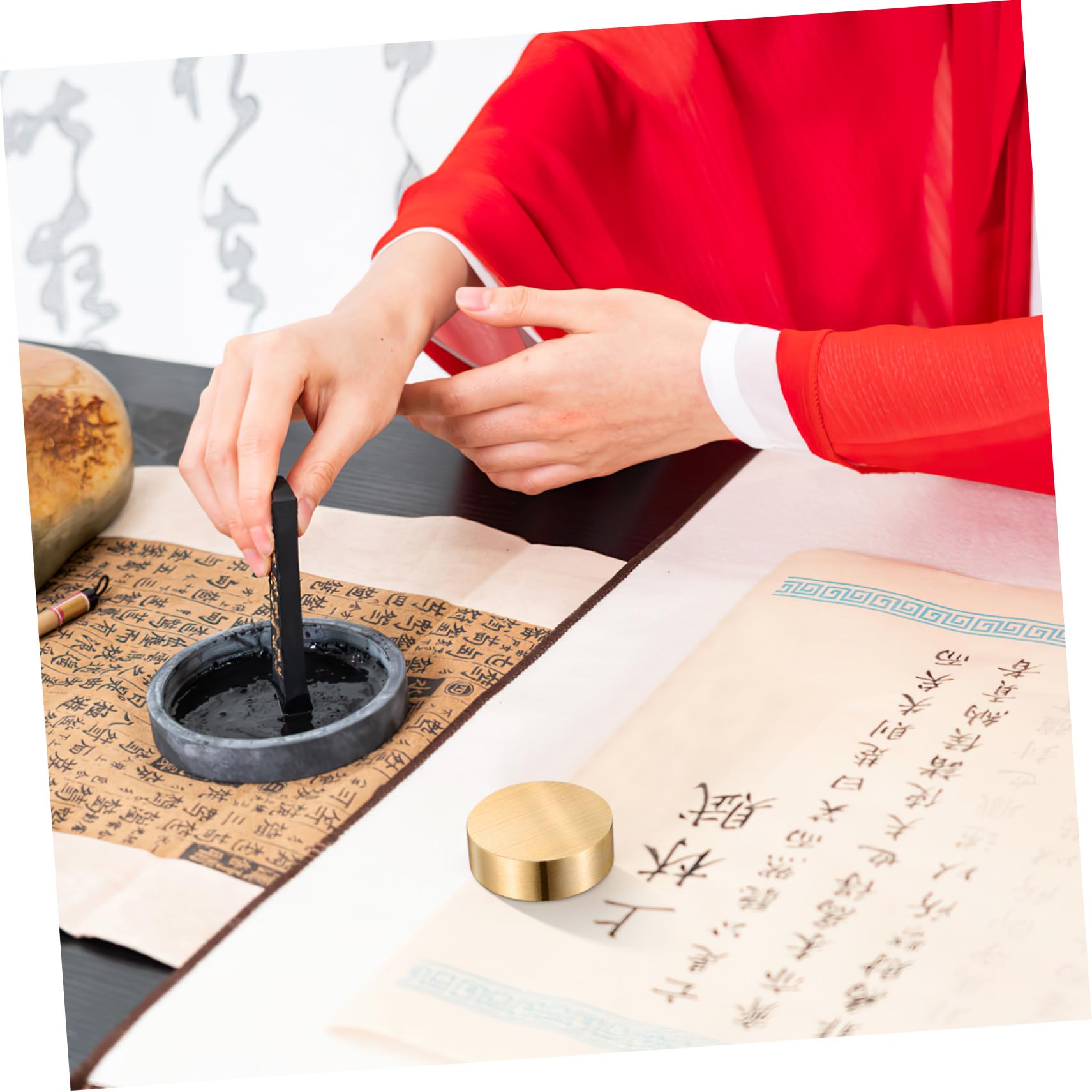 3pezzi Articolo Decorativo Ottone per Calligrafia Peso per Strumento per Scrivania Design Unico per Studio e Ufficio Elegante Accessorio per Scrittura e Arte