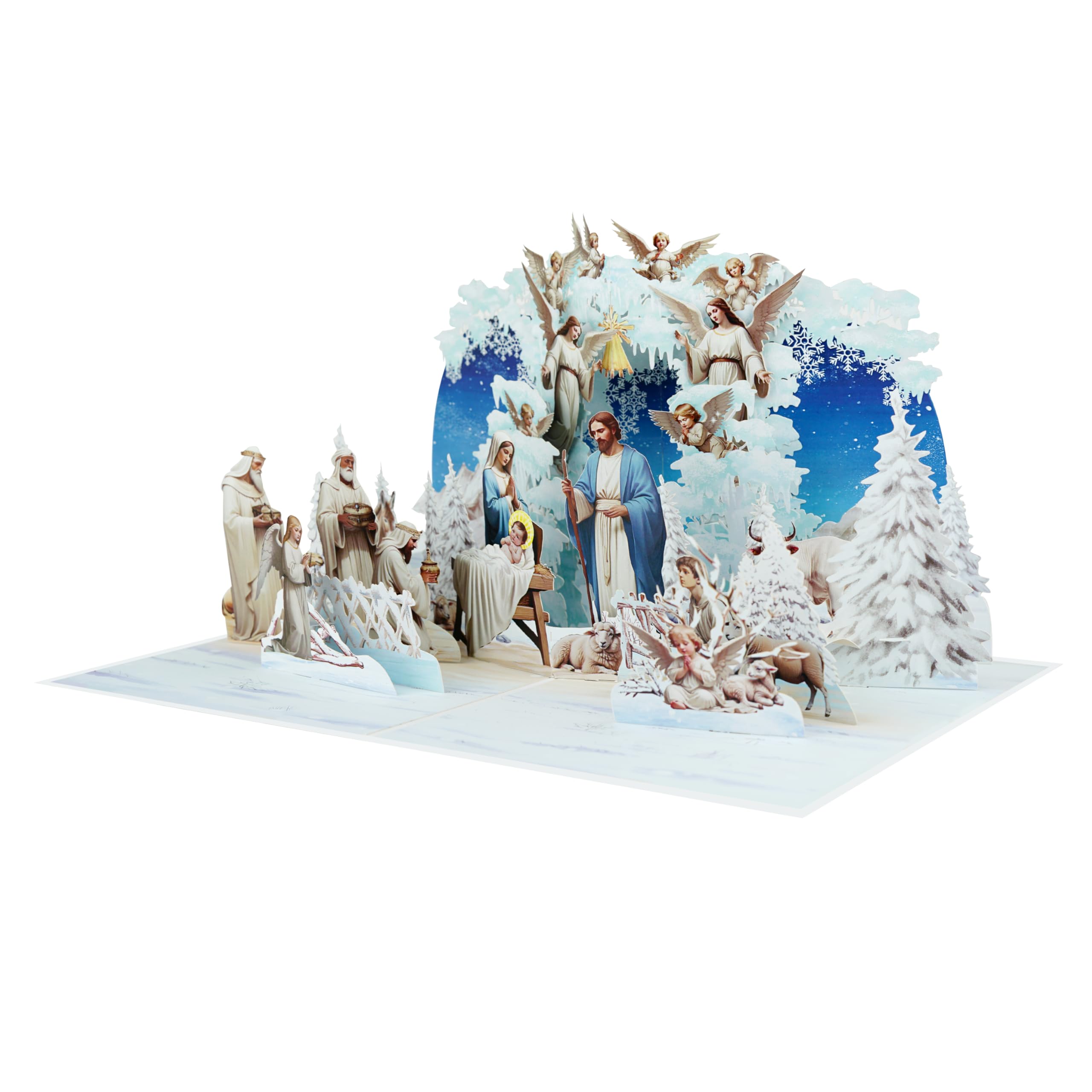 Crafted Memories 3D Nativity Scene Christmas Pop Up Card – Religious Birth of Jesus Manger Greeting Card – Sacred Holiday Gift for Family & Church Members — image 1