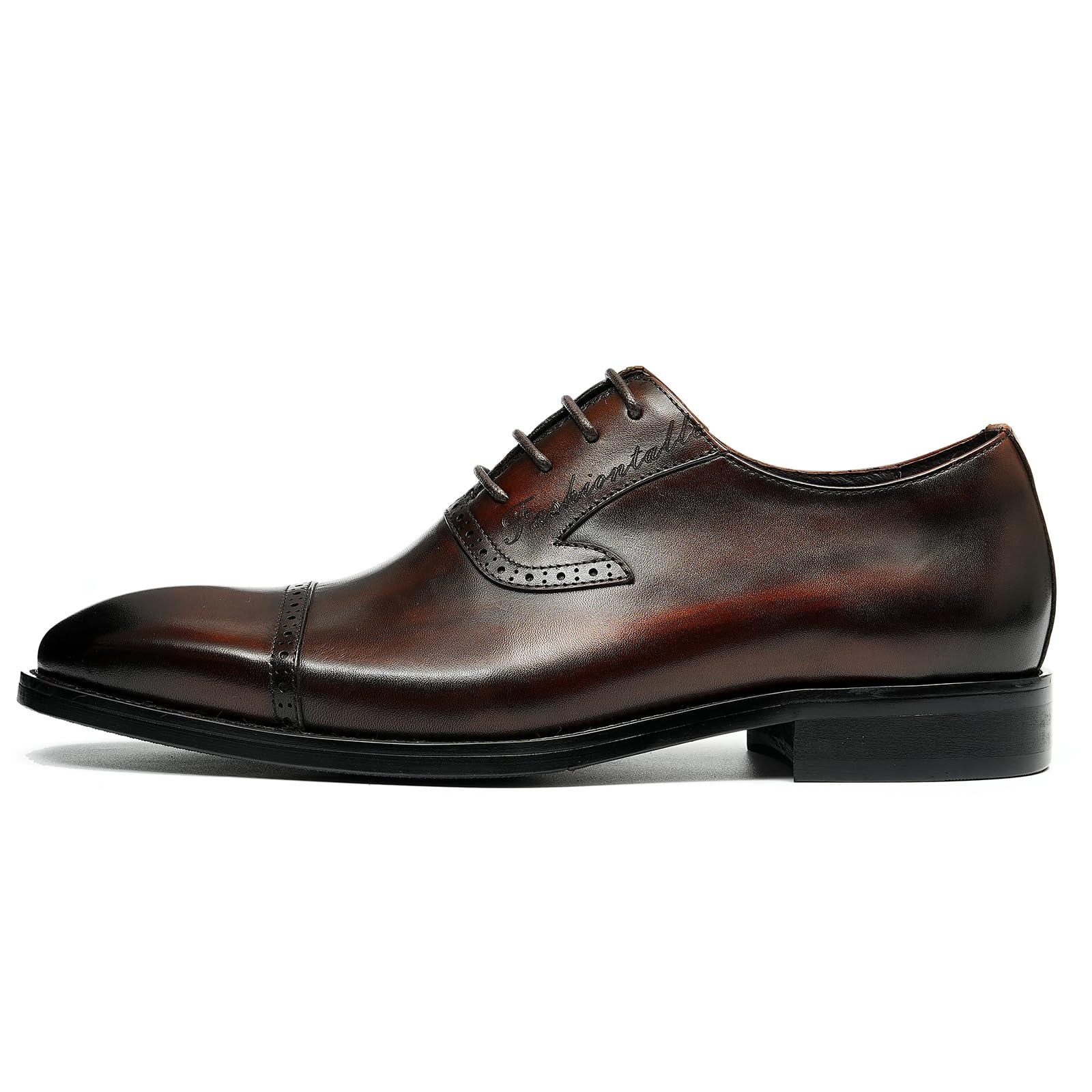 Generisch Herren Handgefertigte Oxford Brogues Leder Formelle Halbschuhe Kleiderschuhe Schnürschuhe
