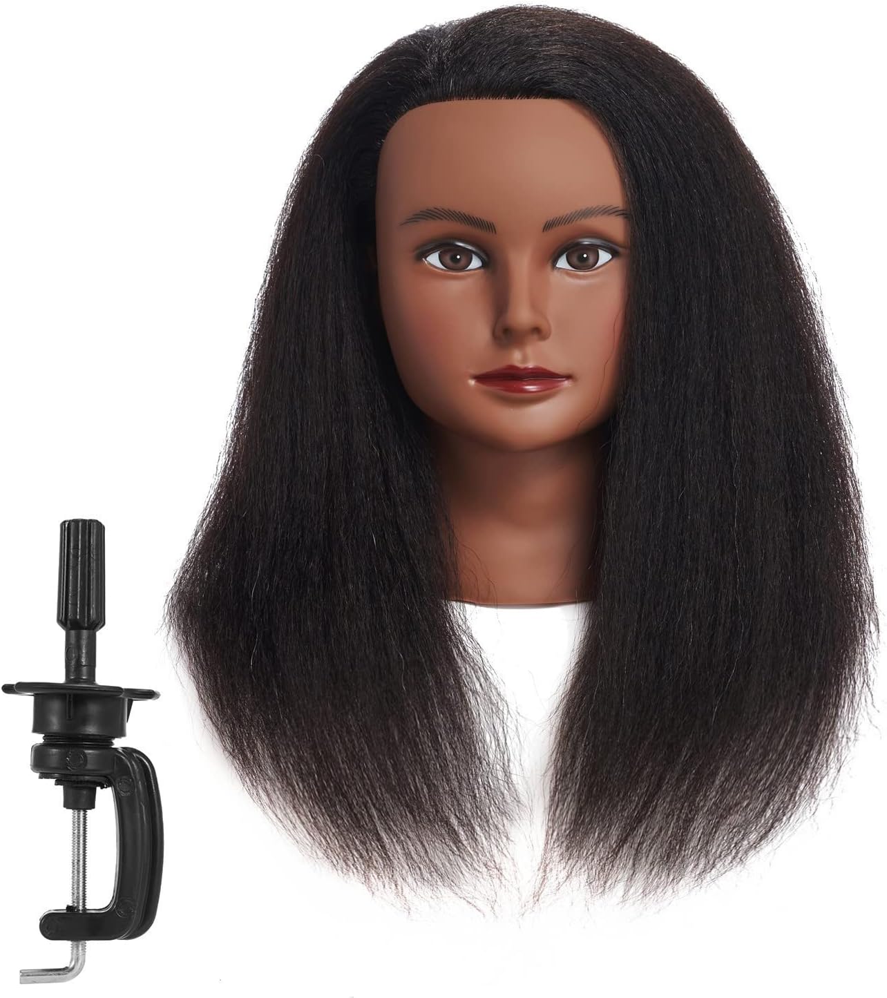 Amazon.com: Traininghead 100% Real Hair Mannequin Head Training Head ...