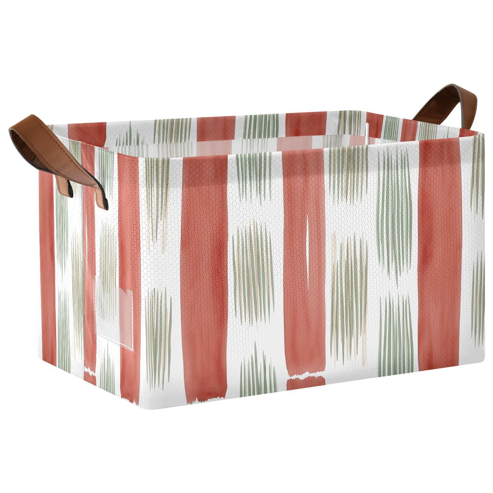 Cgiub Stripe Storage Basket Waterproof Foldable Storage Bin Baby Laundry Basket Closet Organiser for Nursery Decor Home Organizing
