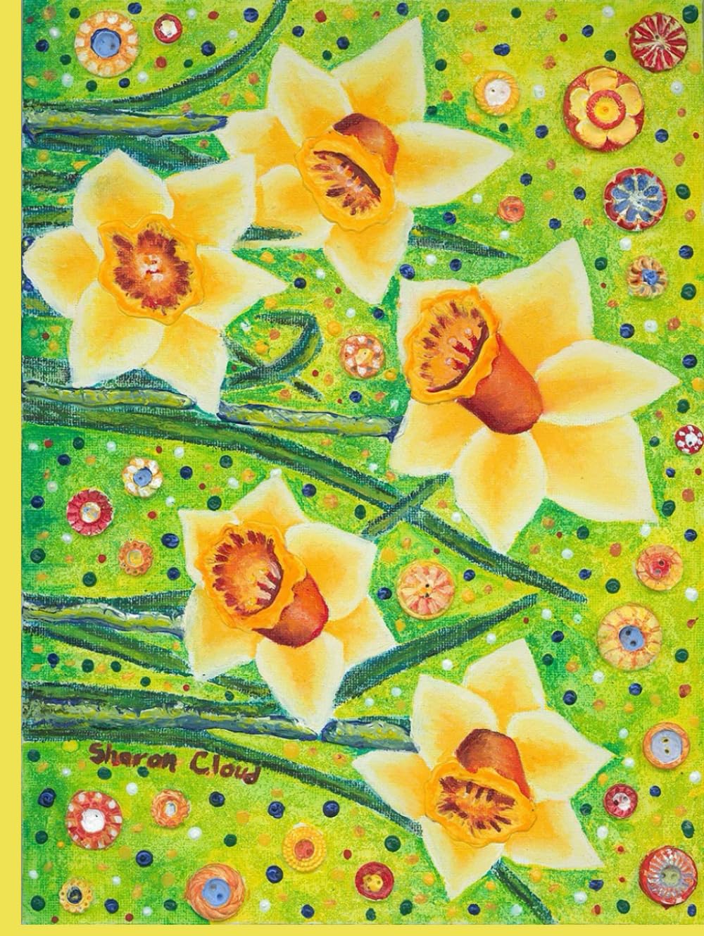 Daffodil Delight Sharon Kay Cloud Journal, carnet illustré haut de gamme