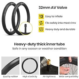 CALPALMY (2-Pack) 20 x 1.75/1.95/2.125 Kids Bike Inner Tubes - Inner Tube Replacement with 32mm Schrader Valve, Compatible with Titan Racing Junior Range and Most 20-Inch Bike Tires
