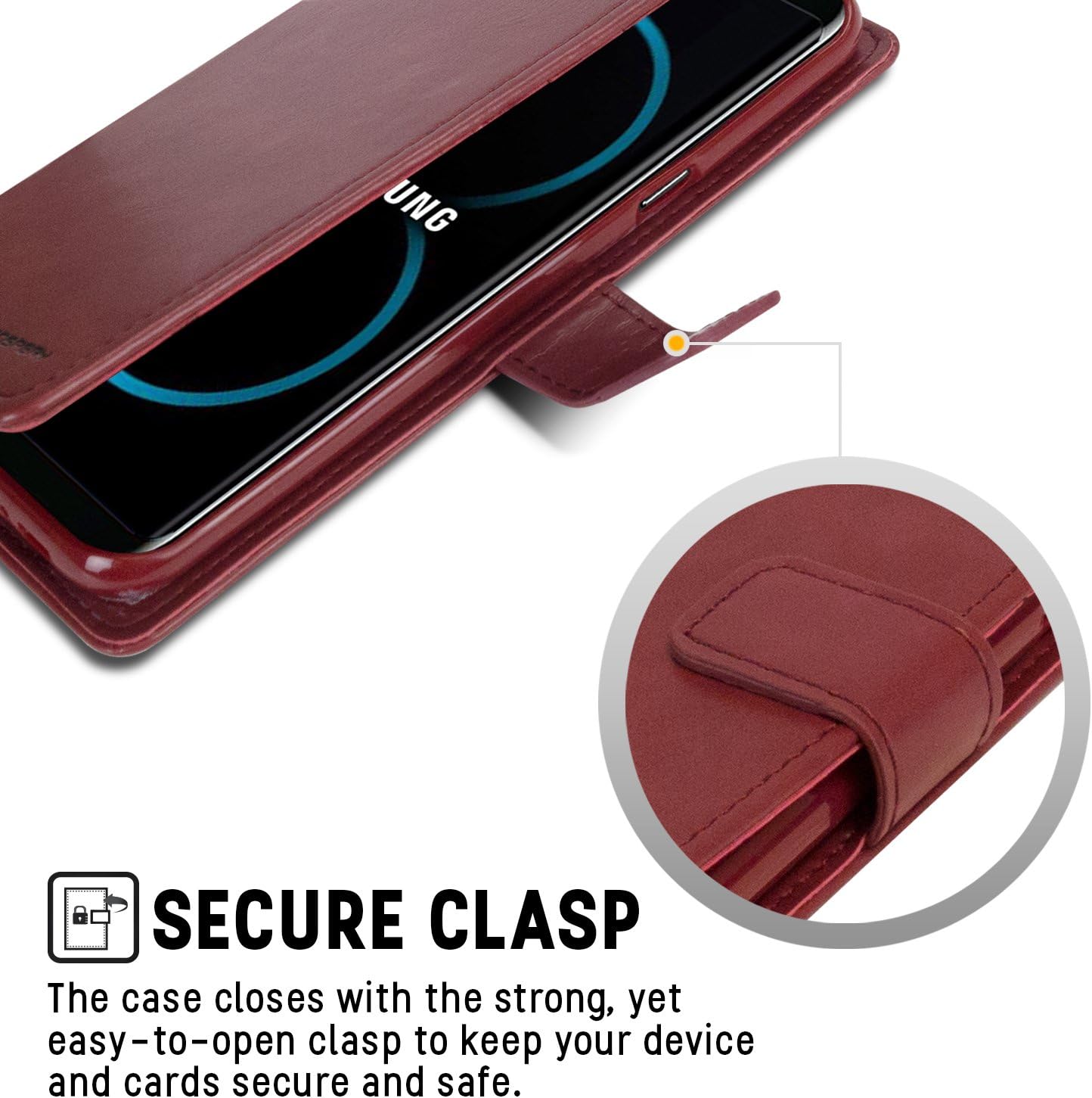 GOOSPERY Blue Moon Wallet for Samsung Galaxy S8 Plus Case (2017) Leather Stand Flip Cover (Wine)