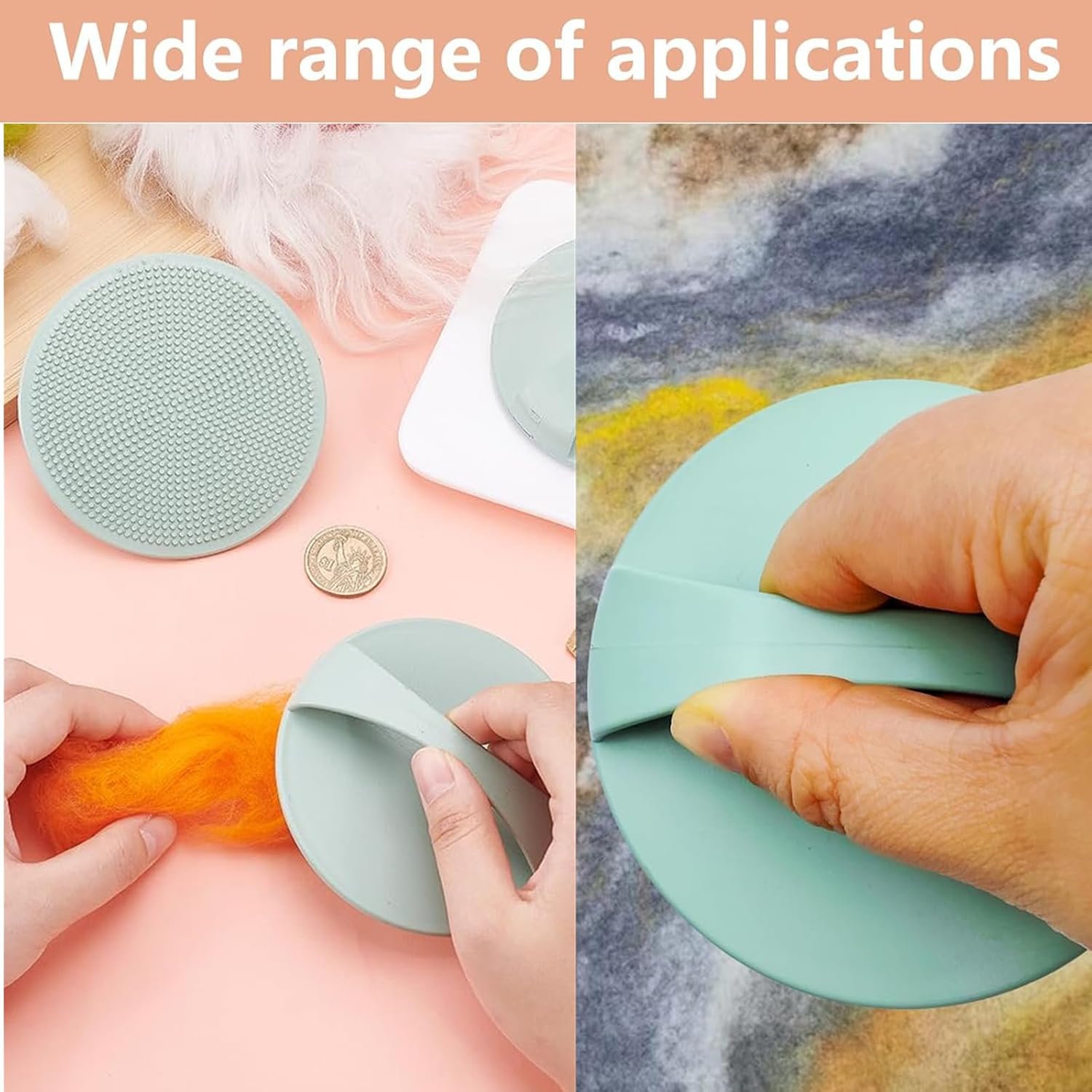 4 PCS Wet Felting Tools Set Versatile Fulling Block Letterpress Plastic Printmaking Malian Printing Plate for Working on Seams, Flat Felts, Hat & Slipper Shaping