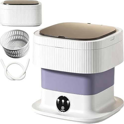 Mini machine à laver pliable 10 l avec fonction essorage 