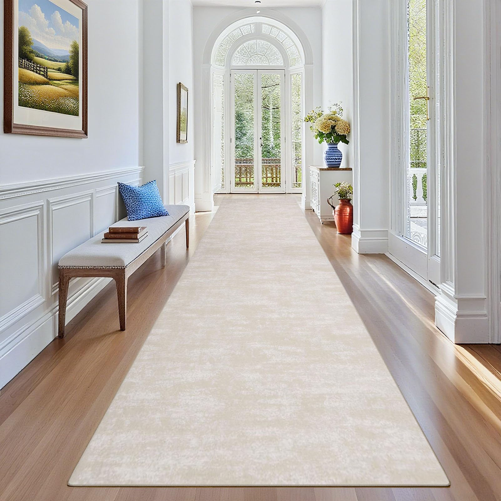Stqyeiw Carpet Runner for Hallway 100 x 450 cm Non Slip Long Hallway Runner Rugs for Kitchen Rugs Washable Floor Mat Absorbent Door Mat Narrow Hall Runner for Hallway Bedroom Kitchen Entryway