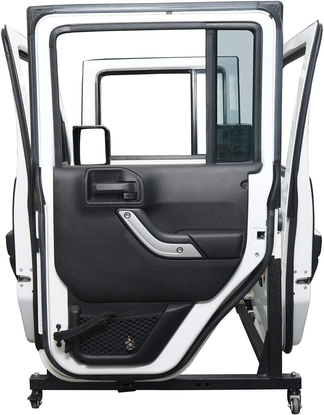 u-Box 4 Doors Hanger Storage Cart Sliding Movable Stand Bracket for 2007-2026 Jeep Wrangler JK/JKU/JL/JLU & Gladiator JT
