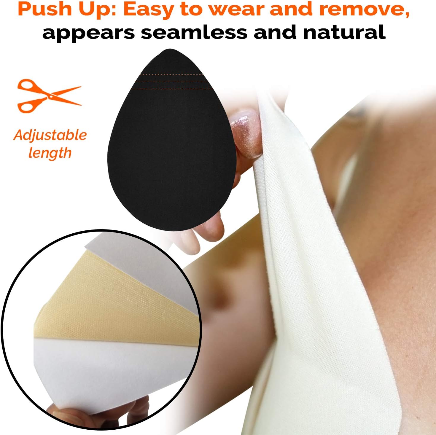 Play & Slay 3 Sets of Adhesive Stick on Bra’s – Breast Lift Tape with Adjustable Length – Breast Tape for Strapless Tops and Dresses – Backless Push Up Bra Solution, Small Size Nude