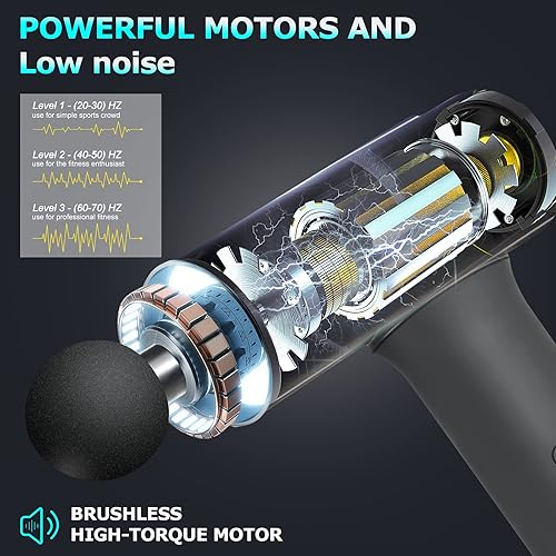 Miniatura 5 de KZED - Pistola de masaje muscular masaje de percusión para atletas masajeador de tejido profundo masajeador portátil de mano para aliviar el dolor 6