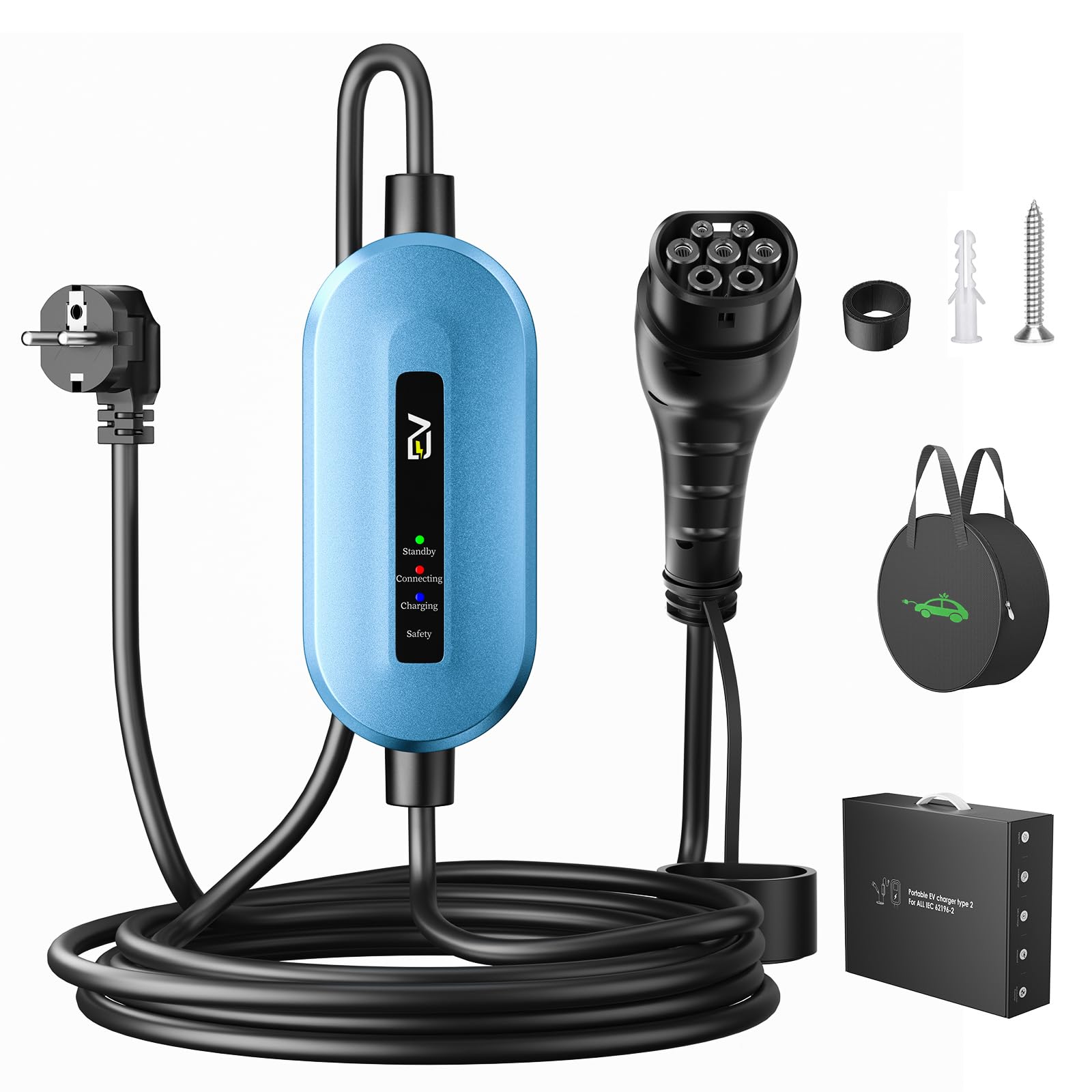 EVJUICION Typ 2 Ladekabel - 8m, 3,68kW, IP67, Mit Display Für E-Autos