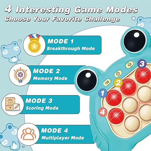 Miniatura 4 de Máquina de juego de burbujas de empuje rápido, consola educativa de rompecabezas Push Pop, luz de mano, TDAH, alivio del estrés, juguetes para la