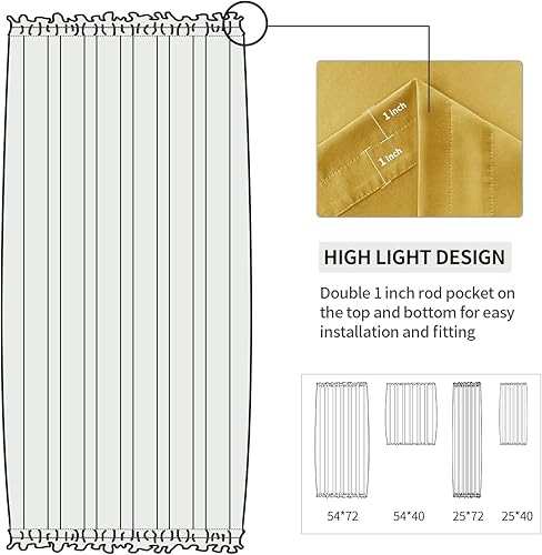 Miniatura 314 de DWCN Cortinas para puerta francesa: cortina térmica con bolsillo para barra para puertas con ventana de cristal, puertas de cocina y patio