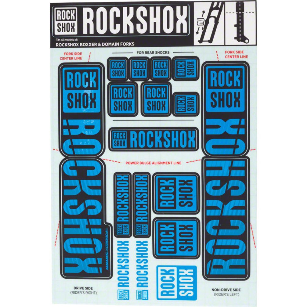 RockShoxDecal Kit 35mm Dual Crown Blue
