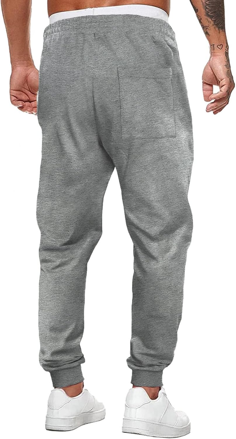JMIERR Mens Sweatpants Tapered Gym Running Workout Pants Athletic Drawstring Joggers with Pockets - Image 2