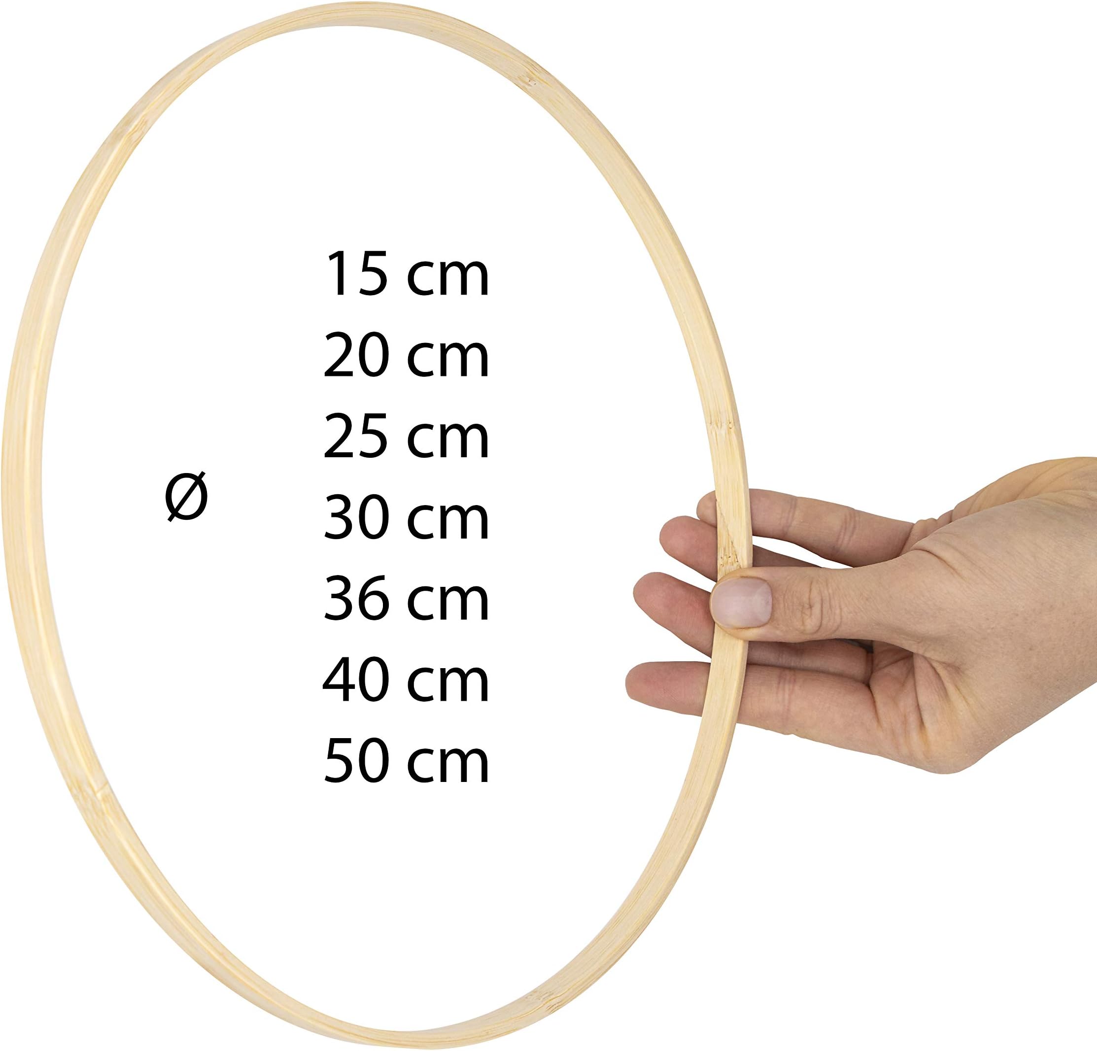 Bhina Bambus Holzringe Set - 15 Stück 26cm Für Traumfänger & DIY Projekte