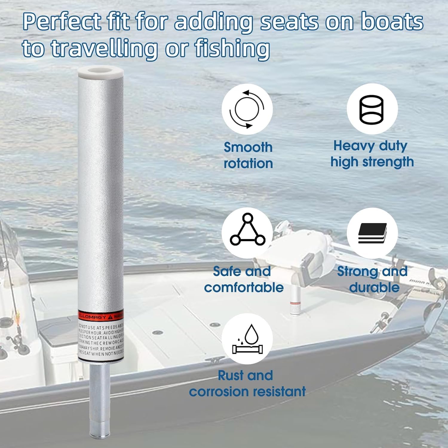 3/4" Boat Seat Pin Post,Marine Boat Seat Pedestal Base Post for Mounting Boat Seat,Boat Seat Pedestal Post Lock-in Aluminum Boat Seat Extension Post Pole for Marine Pontoon Boat Fishing Boat Bass Boat