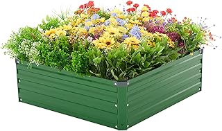Vengarus Raised Garden Bed,Planter Raised Beds Outdoor Garden Boxes for Vegetables Square Metal Garden Bed,3x3x1FT
