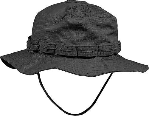 Boonie Sombrero de camuflaje de estilo militar con cordón resistente al viento y ala plegable. Sombrero de pesca de camuflaje