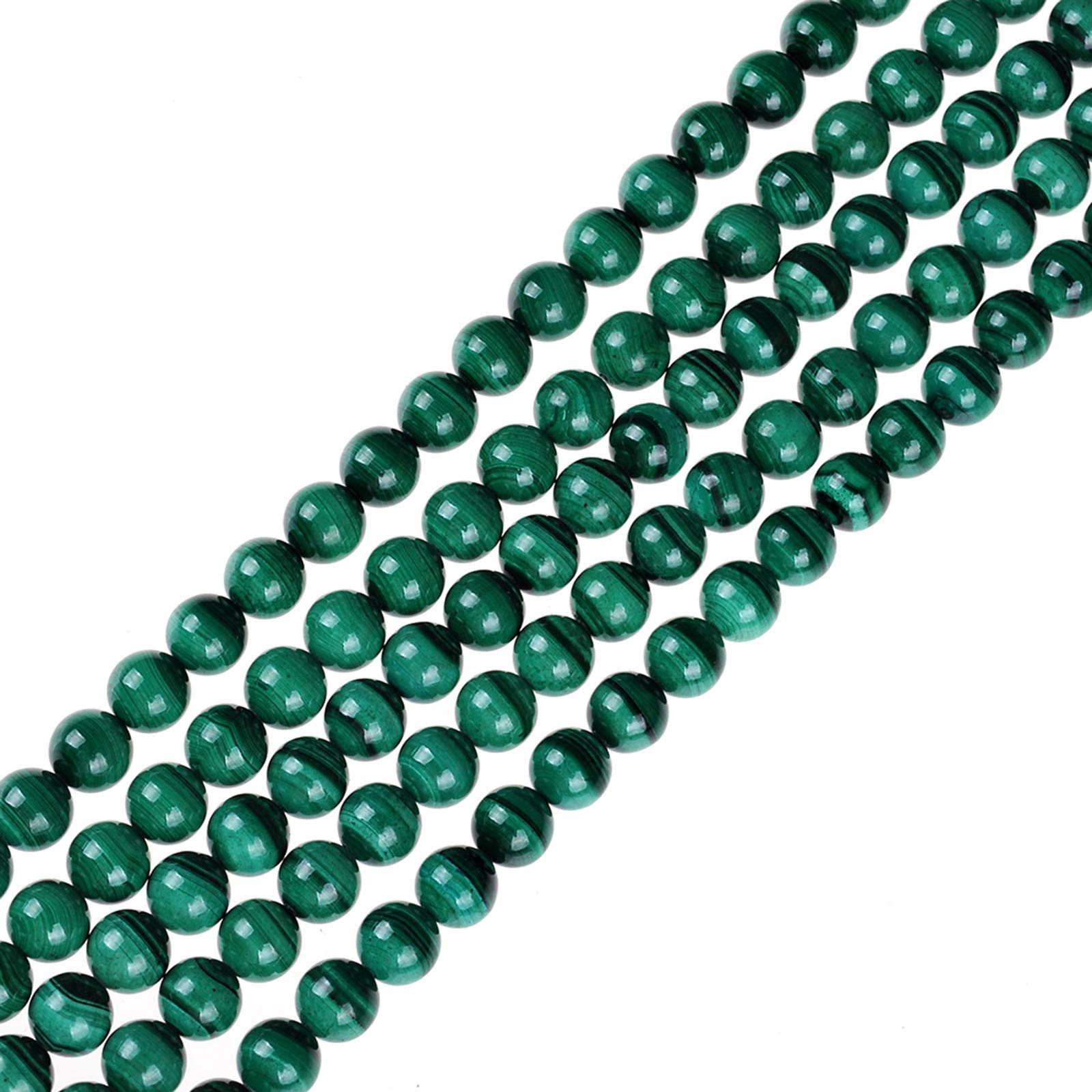 8 mm, 100% naturalne zielone koraliki malachitowe, klasy AAA, zielone koraliki z kamieni szlachetnych do produkcji biżuterii, prezenty dla kobiet, dziewcząt (8 mm, naturalny zielony malachit)