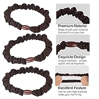 Vista 23 de JessLab Bandas elásticas para el cabello, 10 ligas para el cabello de satén de seda, suaves y elásticas, sin daños, accesorios elásticos