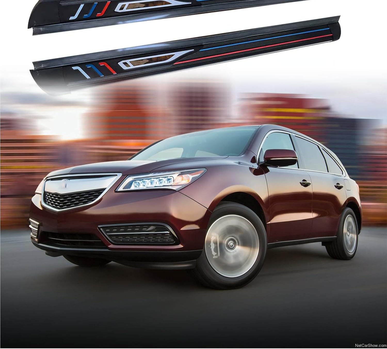 2pcs Fits for MDX 2014 2015 2016 2017 2018 2019 2020 2021 Running Board Side Step Black Nerf Bar