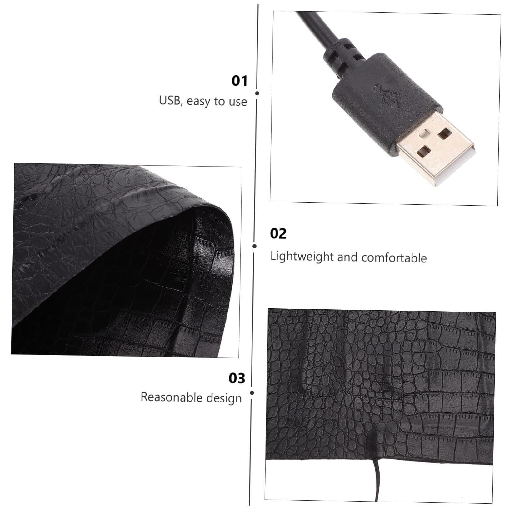 Abaodam 1pezzi Tappetino Riscaldante per Rettili USB Regolabili Antiscivolo e Anti-morso Cuscino Riscaldante Portatile in Effetto per Tartarughe e Rettili per Uso Esterno e Gabbie Inverno