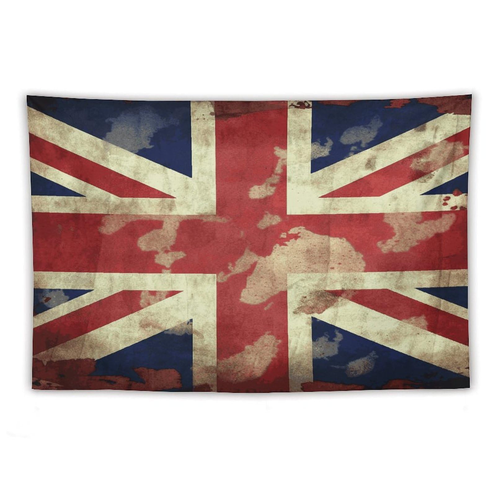 LDGSUPH Vintage Union Jack British Flag Tapestry Wall Hanging Decor Anti-fading Aesthetic Wall Tapestries Fashion Wall Blanket Decor Modern Wall Art Tapestry for Bedroom Home Decor 60"x90"