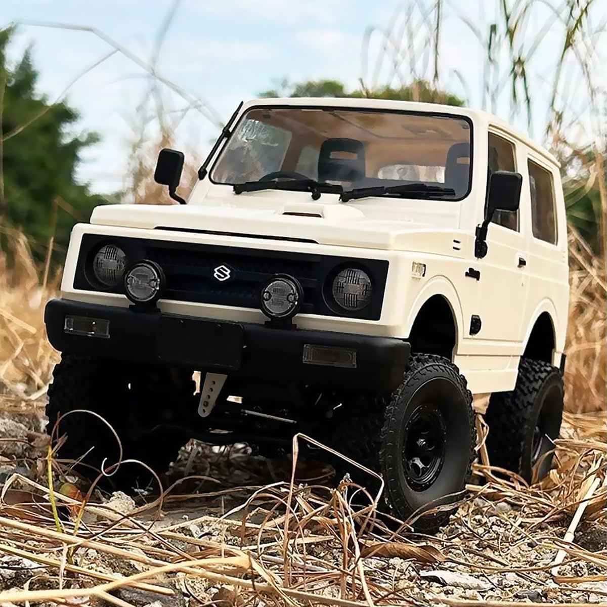 Losbenco RC Crawler 1/10 Scale RC Rock Crawler, WPL C74 Jimny RC Truck All Terrain RC Car RTR 4x4 Off-Road Remote Control Trucks with LED Lights and Two Batteries for Kids and Adults