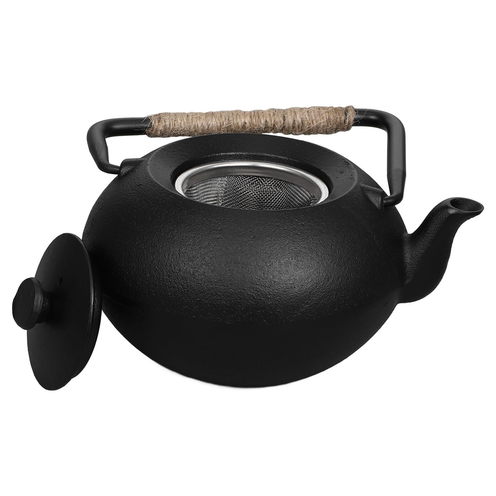 Tetera Pequeña de Hierro Fundido Negra 600ml con Infusor