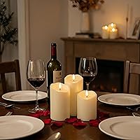 Vista 5 de ANGELLOONG Velas sin llama con control remoto para decoración de mesa, velas falsas parpadeantes que funcionan con pilas, velas de batería