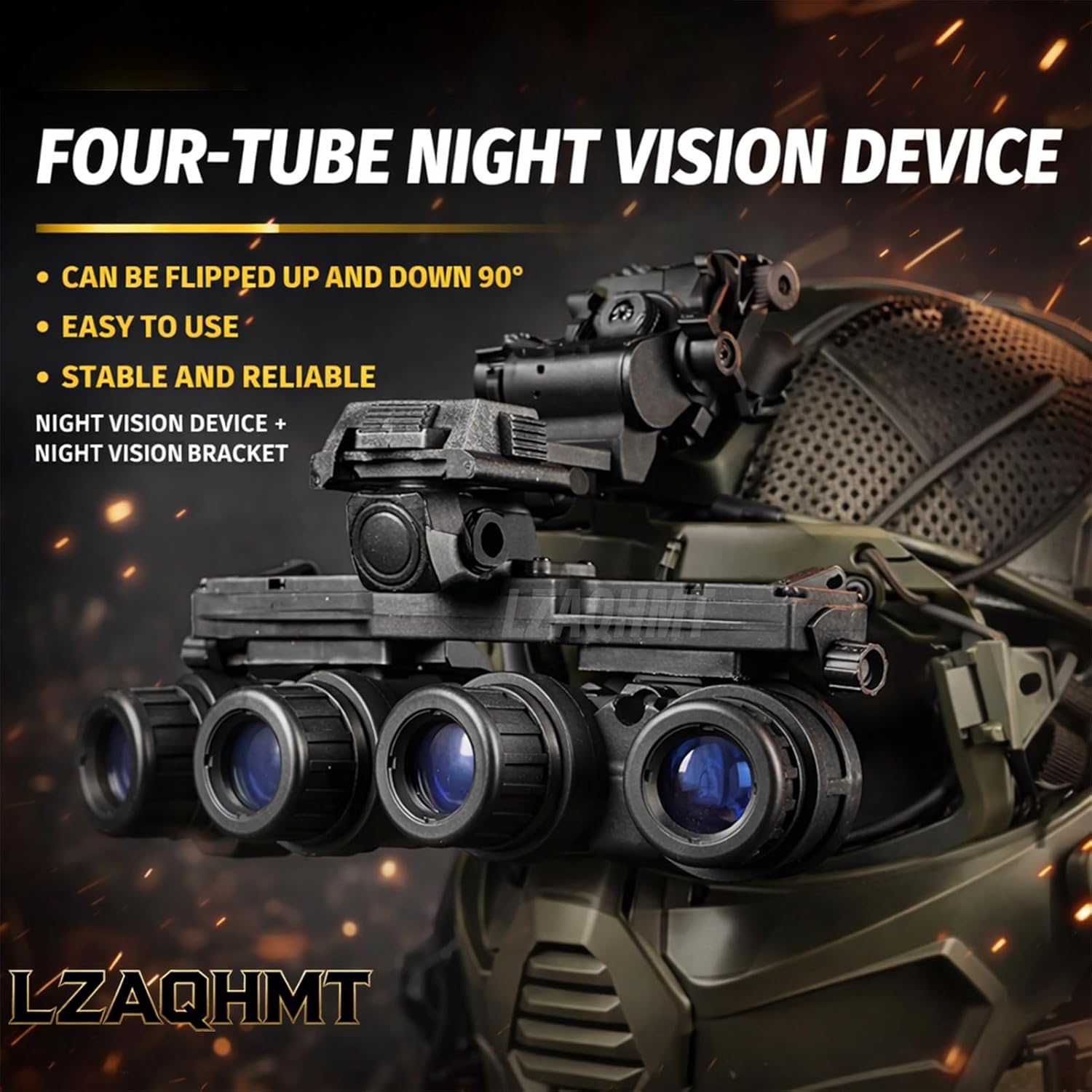 Airsoft Fast Adjustable Helmet Set with GPNVG-18 Dummy NVG, Communication Headset, NVG Bracket, Helmet Light & Counterweight Bag for Airsoft Paintball Gear