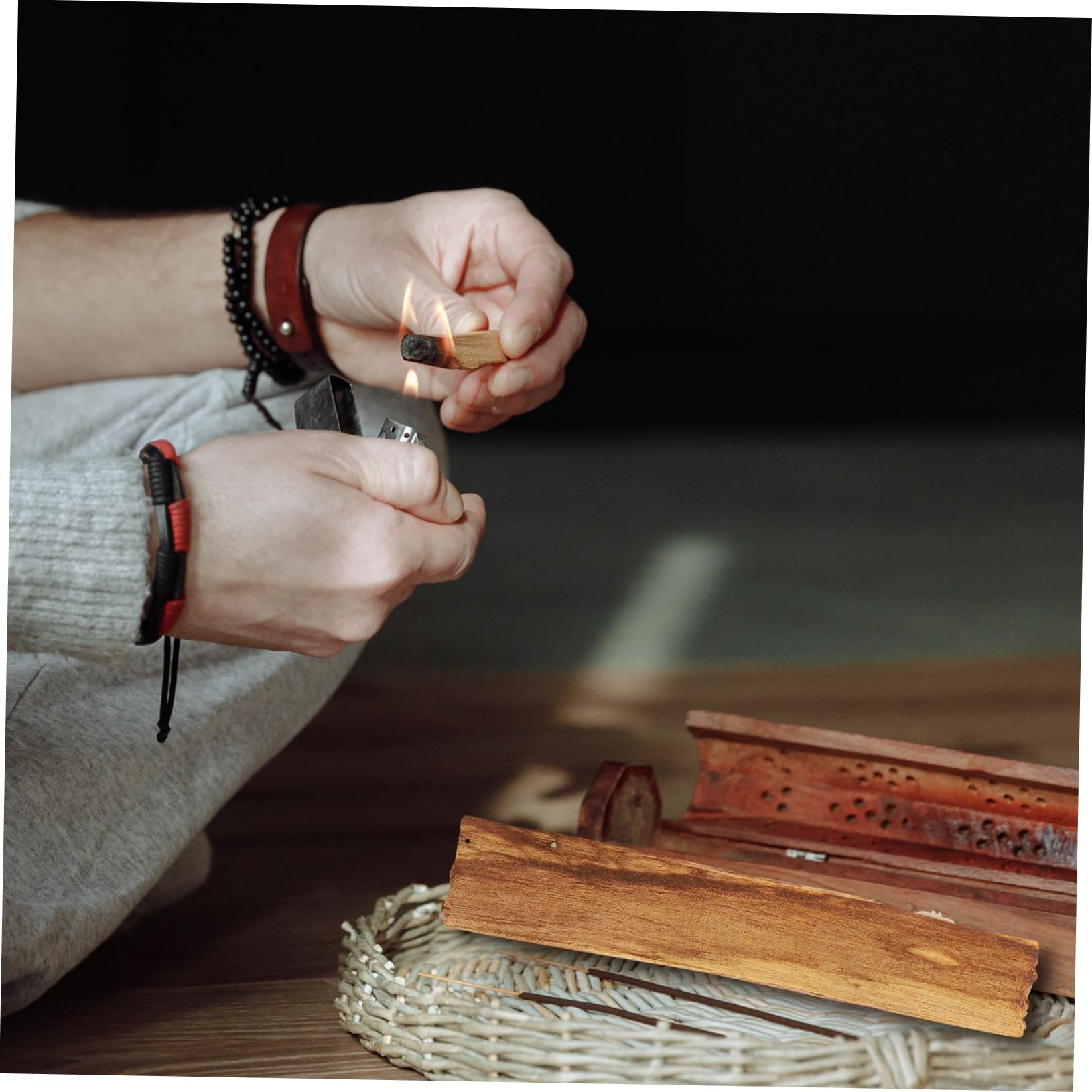 TOPBATHY 5 Juegos Incienso De Madera Palos De Incienso Quema Palo Aroma Manchas De Madera Quemador De Accesorios De a De 3 Piezas * 5