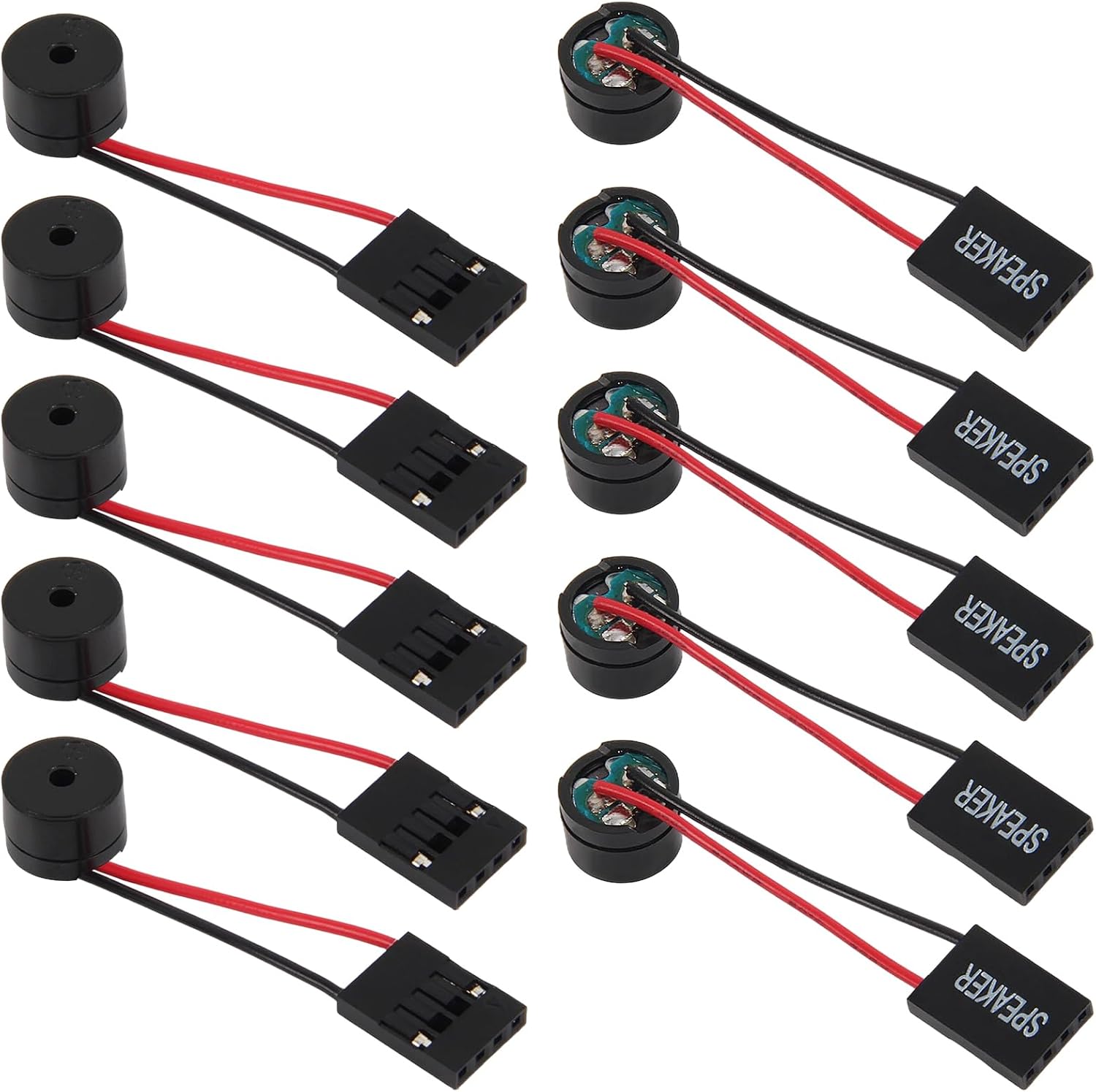 10Pcs Mini Plug Speaker Active Buzzer 3V 5V 12V Long Continous Beep Tone for PC Interanal BIOS Computer Motherboard Onboard Case Buzzer Board Beep Alarm